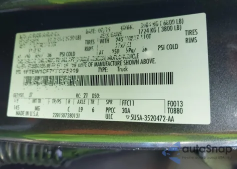 2015 Ford F-150 Xlt z USA, uszkodzony, nr VIN 1FTEW1CF7FFC25919